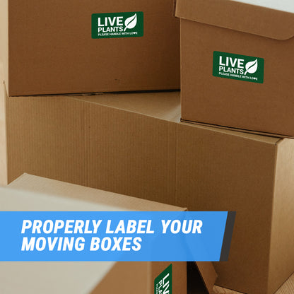 4 x 2in Stickers: Live Plants Please Handle with Love Labels