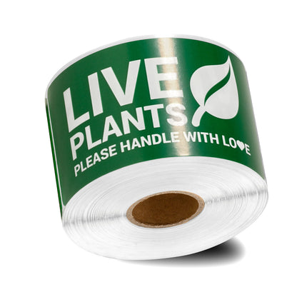 4 x 2in Stickers: Live Plants Please Handle with Love Labels