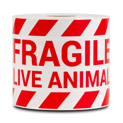 5 x 3in Stickers: Fragile Live Animals Labels