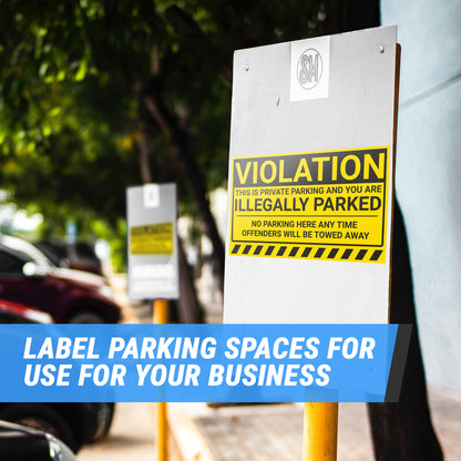 8 x 5in Stickers: You Are Illegally Parked Parking Violation Labels