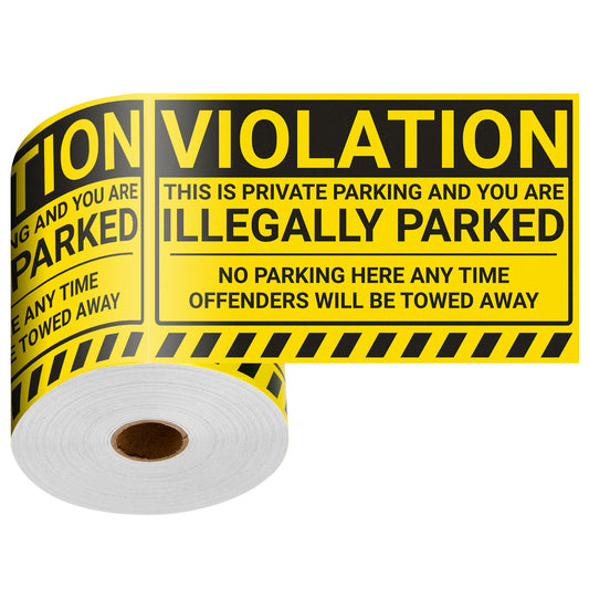 8 x 5in Stickers: You Are Illegally Parked Parking Violation Labels