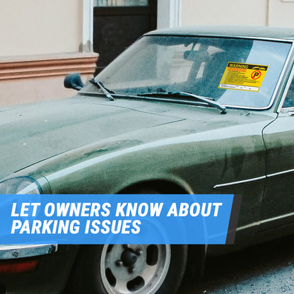 9 x 6in Stickers: Warning You Are Illegally Parked Parking Violation Labels