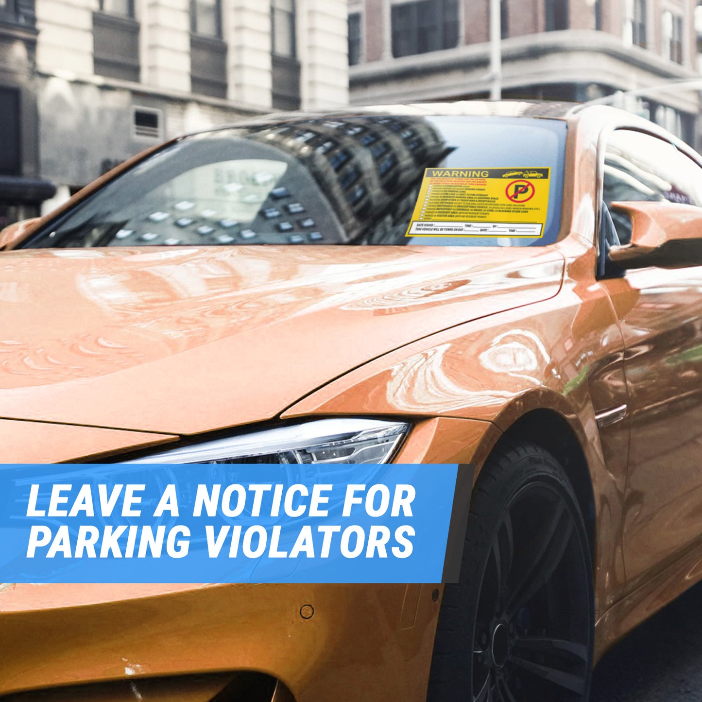9 x 6in Stickers: Warning You Are Illegally Parked Parking Violation Labels