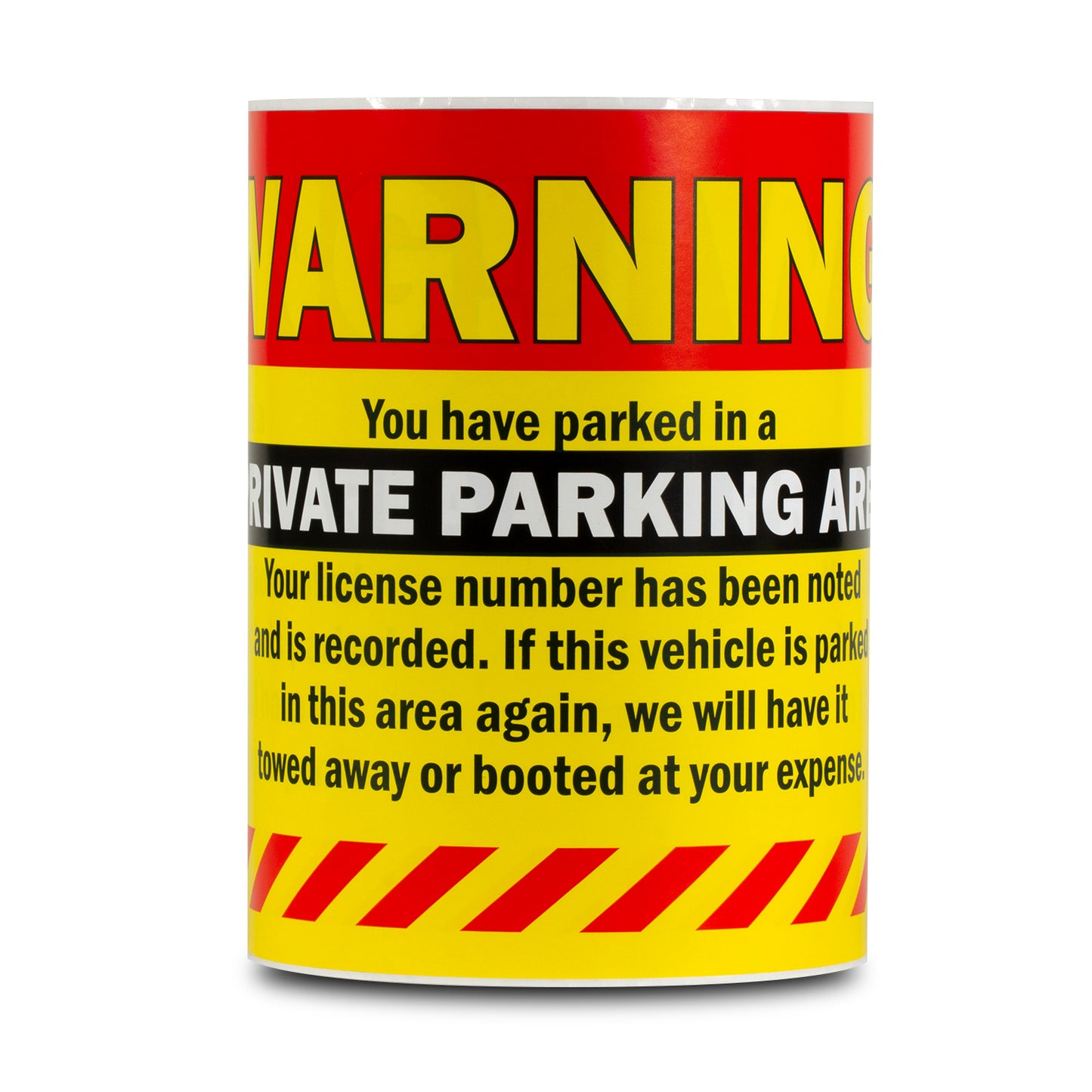 9 x 6in Stickers: Warning Private Parking Labels