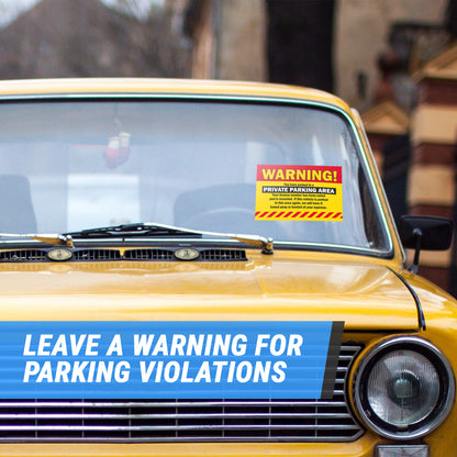 9 x 6in Stickers: Warning Private Parking Labels