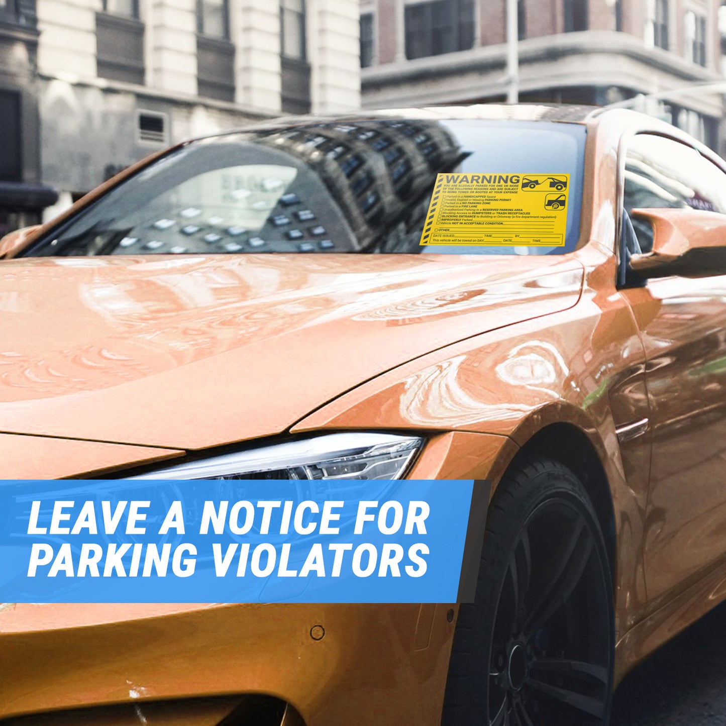 8 x 5in Stickers: Warning You Are Illegally Parked Parking Violation Labels
