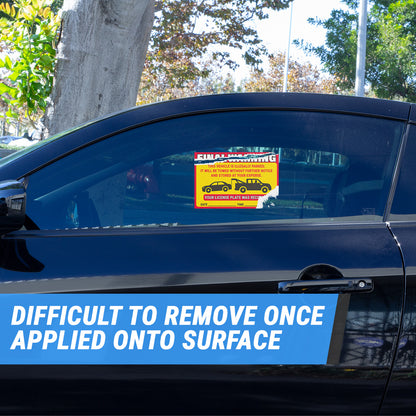 9 x 6in Stickers: Final Warning Vehicle Is Illegally Parked Labels