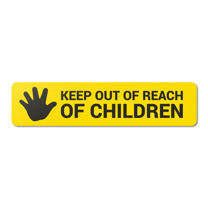 1.7 x 0.4in Stickers: Keep Out of Reach of Children Medical Labels (Yellow)