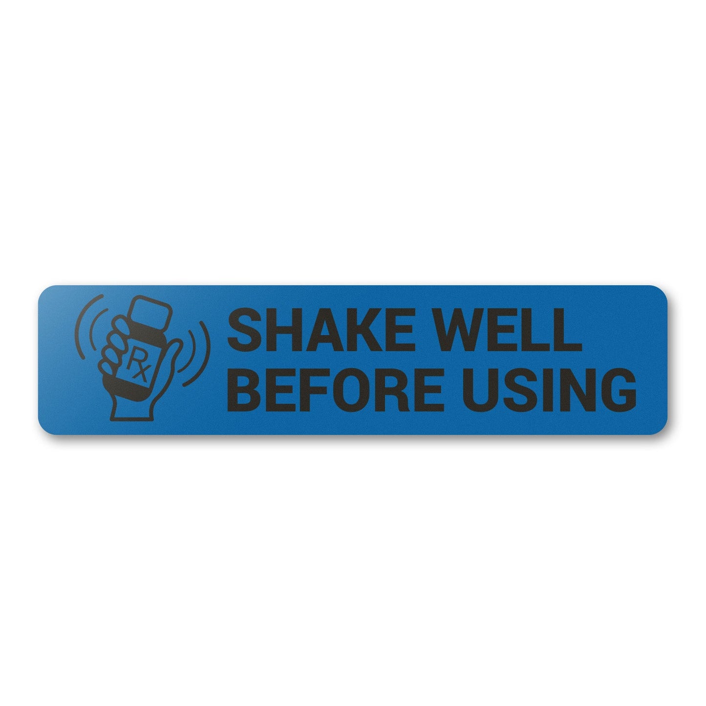 1.7 x 0.4in Stickers: Shake Well Before Using Medical Labels (Blue)