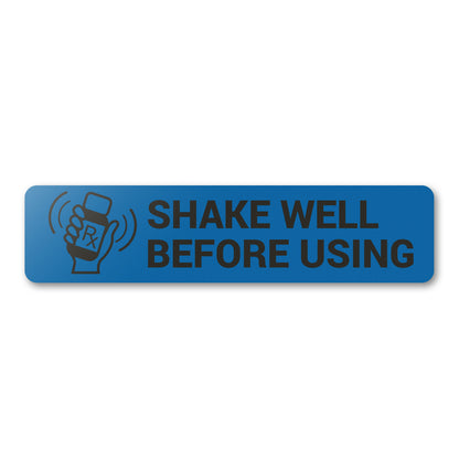 1.7 x 0.4in Stickers: Shake Well Before Using Medical Labels (Blue)
