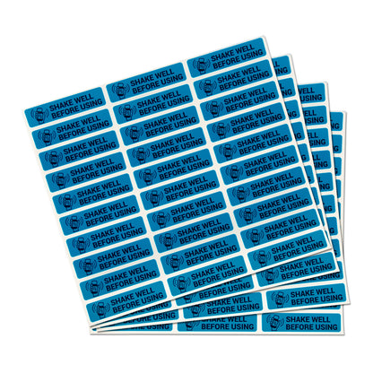 1.7 x 0.4in Stickers: Shake Well Before Using Medical Labels (Blue)