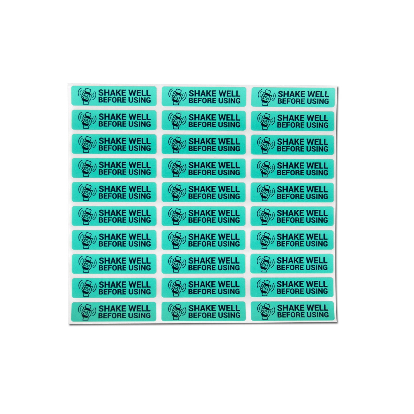 1.7 x 0.4in Stickers: Shake Well Before Using Medical Labels (Light Blue)