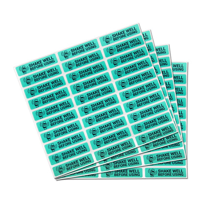 1.7 x 0.4in Stickers: Shake Well Before Using Medical Labels (Light Blue)