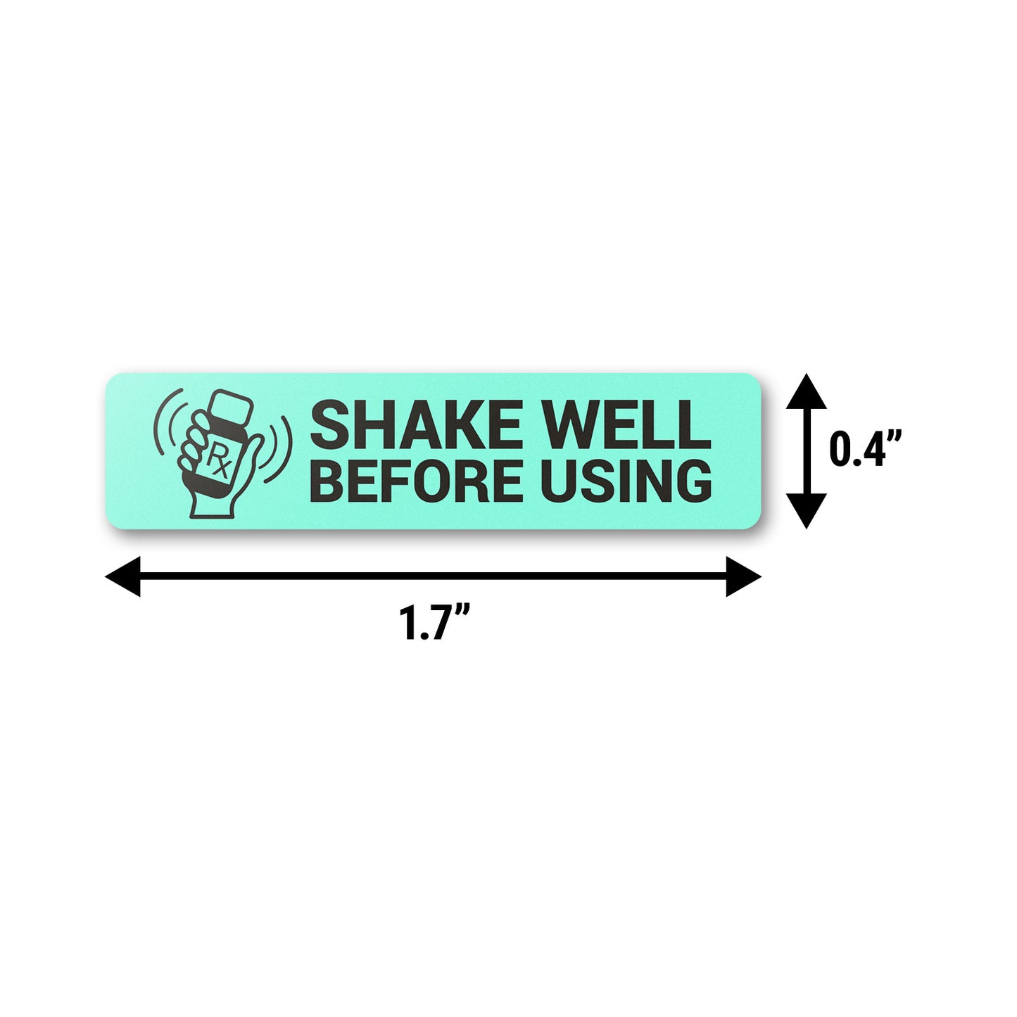 1.7 x 0.4in Stickers: Shake Well Before Using Medical Labels (Light Blue)