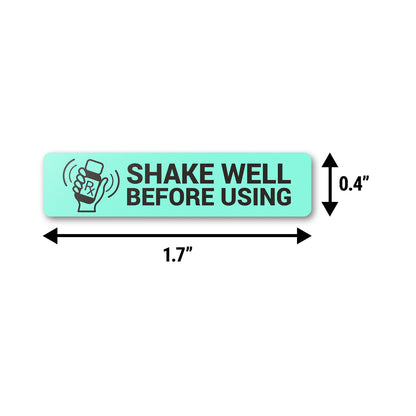 1.7 x 0.4in Stickers: Shake Well Before Using Medical Labels (Light Blue)