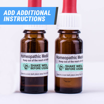 1.7 x 0.4in Stickers: Shake Well Before Using Medical Labels (Light Blue)