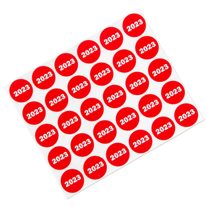 0.75in 2023 Year Label Red (Sheet)