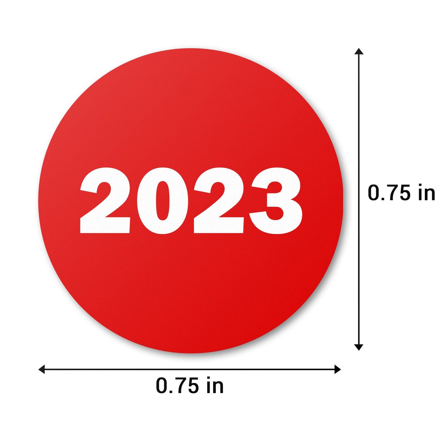 0.75in 2023 Year Label Red (Sheet)