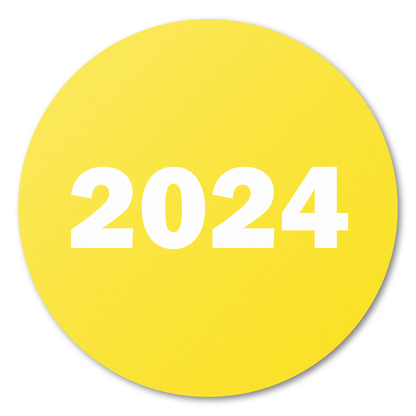 0.75in 2024 Year Label Yellow (Sheet)
