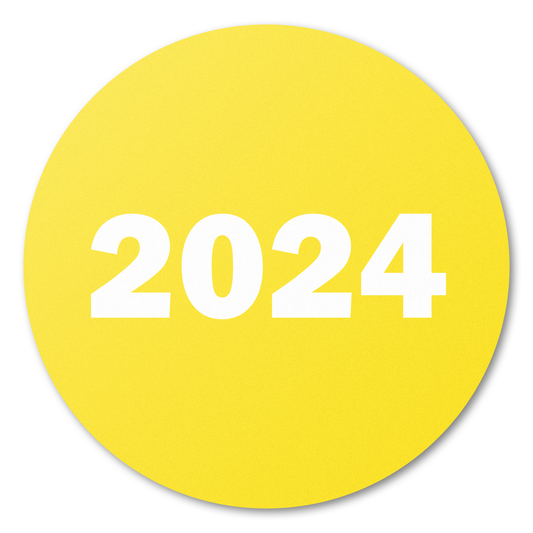 0.75in 2024 Year Label Yellow (Sheet)