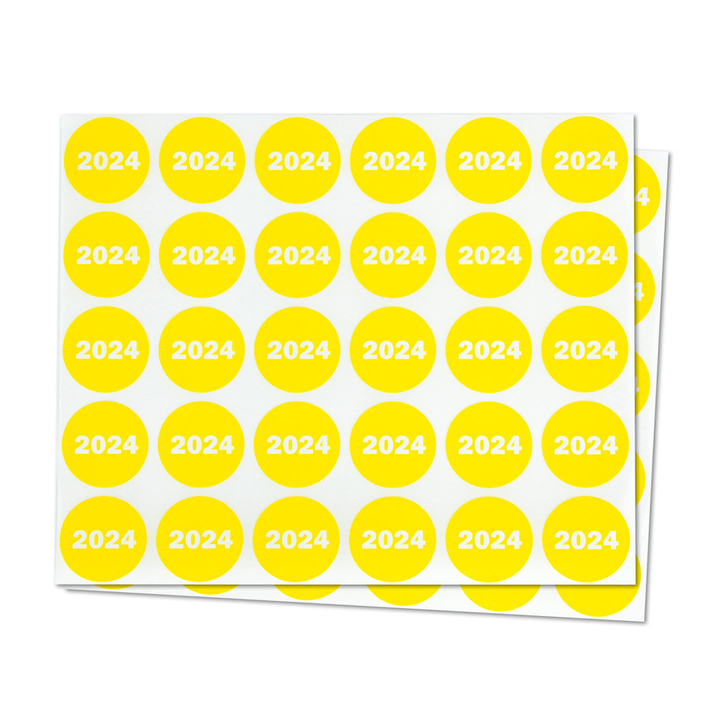0.75in 2024 Year Label Yellow (Sheet)