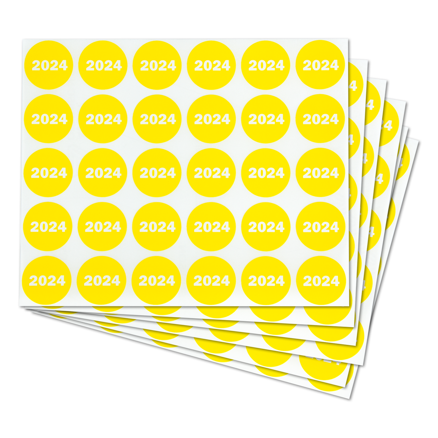0.75in 2024 Year Label Yellow (Sheet)