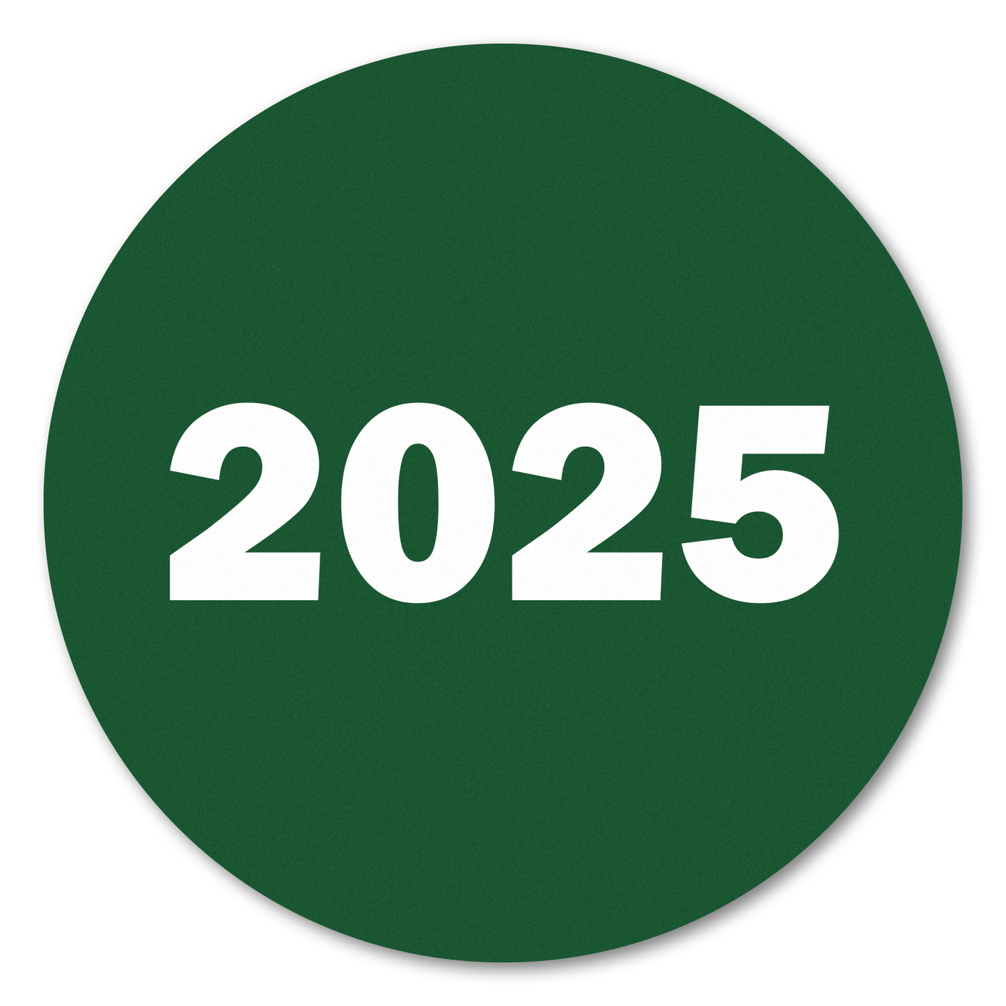 0.75in 2025 Year Label Green (Sheet)