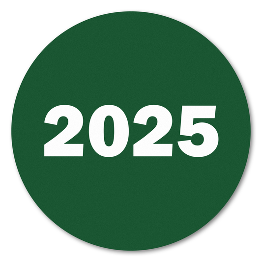 0.75in 2025 Year Label Green (Sheet)