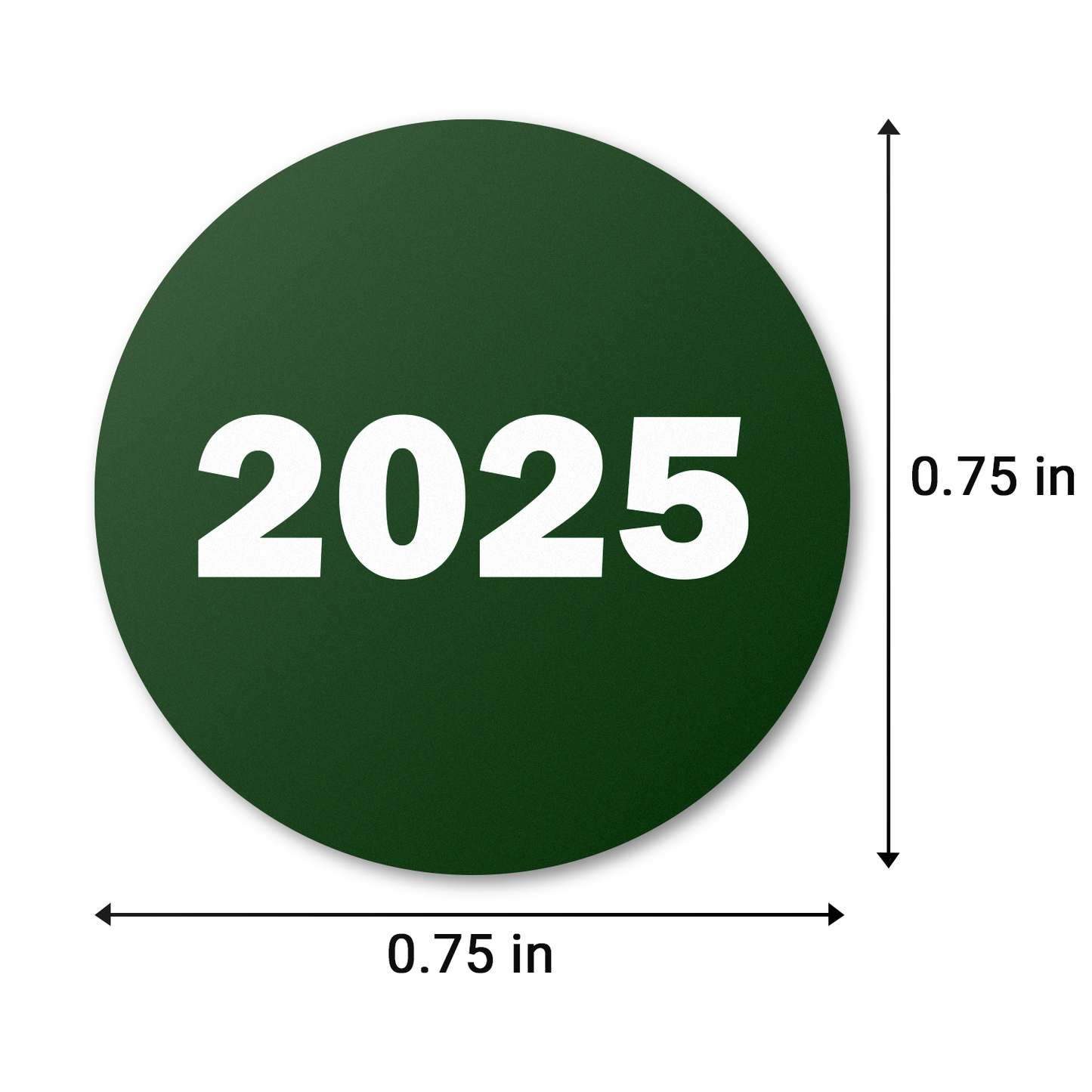 0.75in 2025 Year Label Green (Sheet)