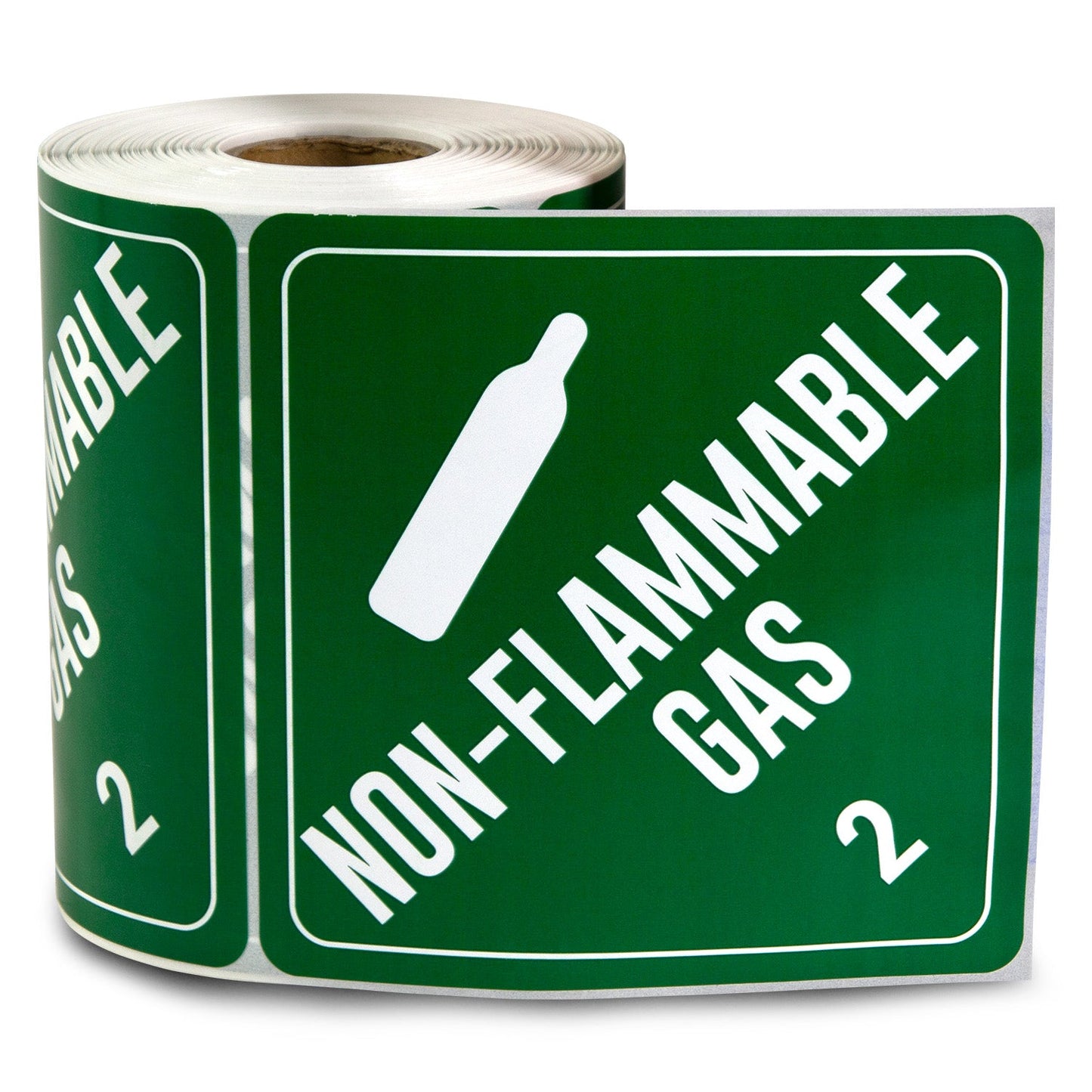 4 x 4in Stickers: Non-Flammable Gas Class 2 Labels