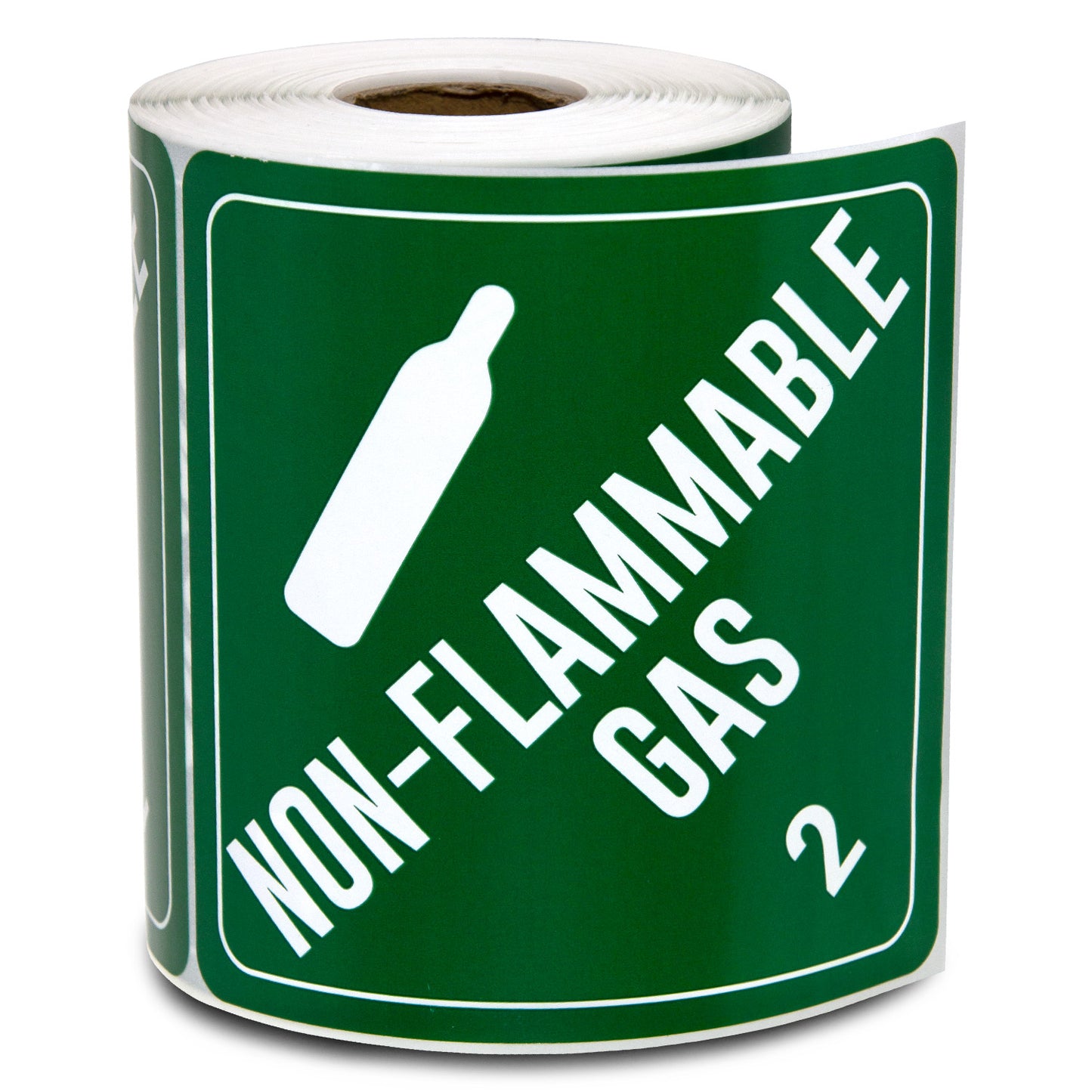 4 x 4in Stickers: Non-Flammable Gas Class 2 Labels