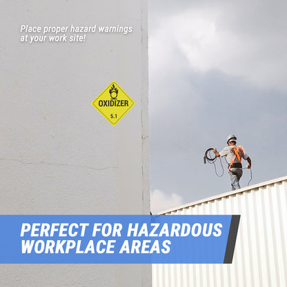 4 x 4in Stickers: Oxidizer Class 5.1 Labels