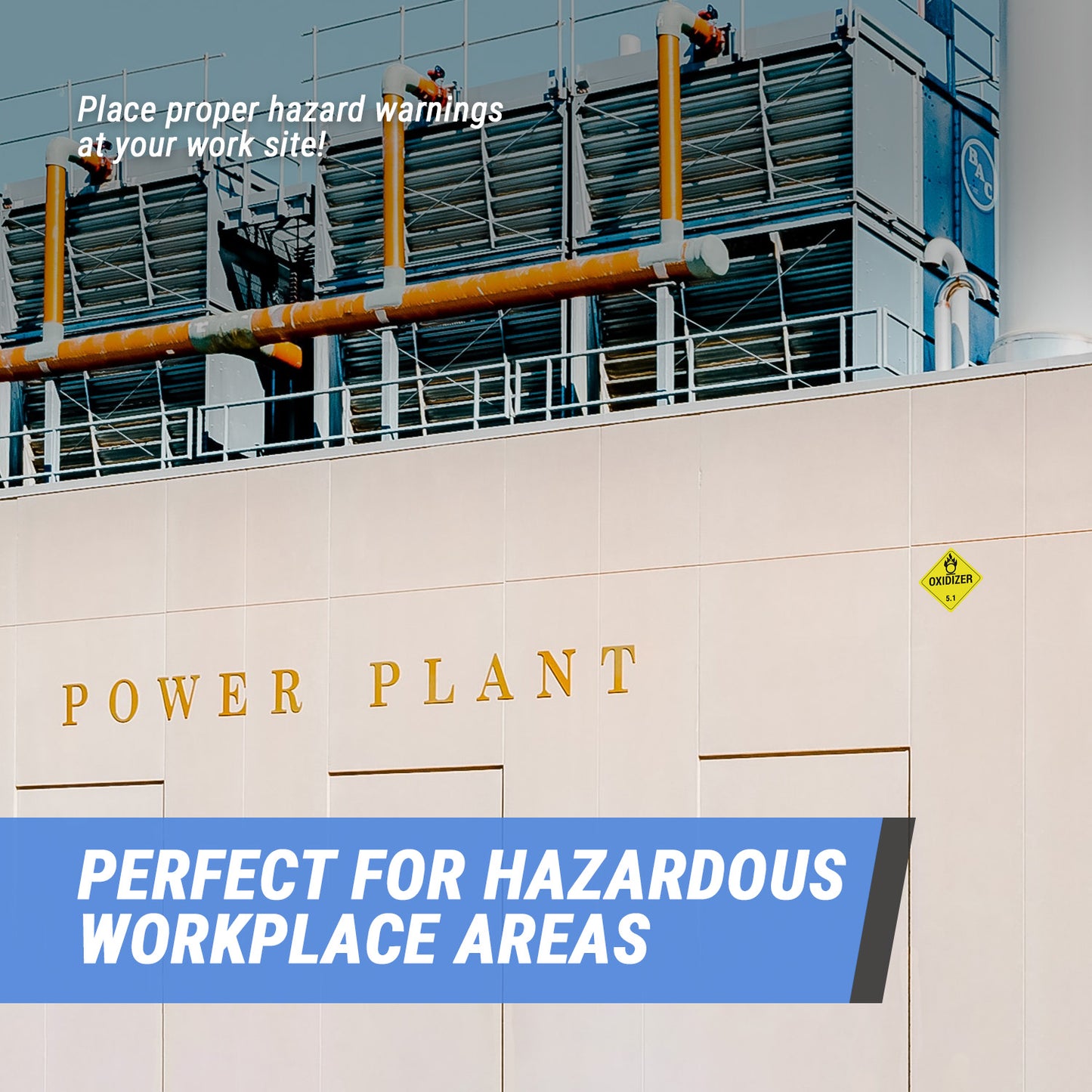 4 x 4in Stickers: Oxidizer Class 5.1 Labels