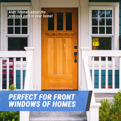 4 x 5in Stickers: Emergency Save Our Pets Warning Labels (Yellow)