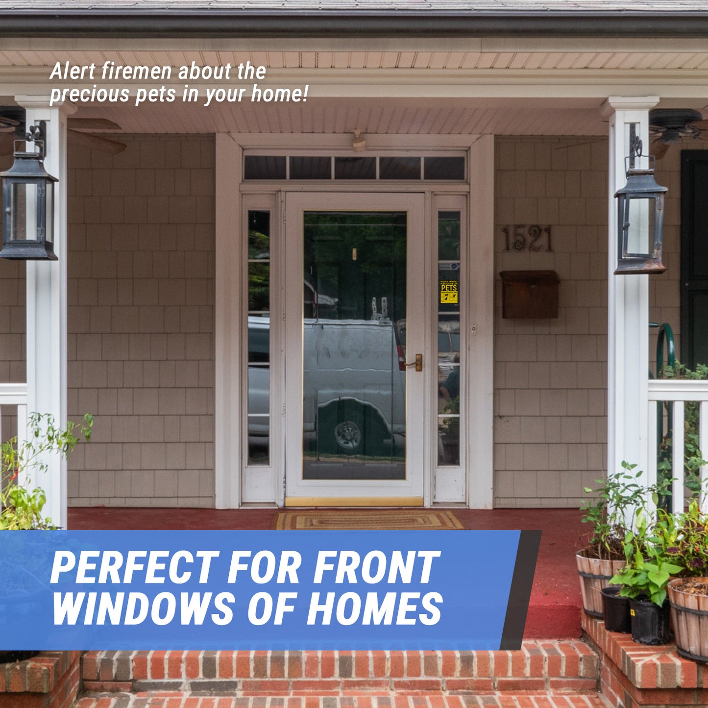 4 x 5in Stickers: Emergency Save Our Pets Warning Labels (Yellow)