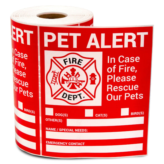 4 x 5in Stickers: In Case of Fire Please Rescue Our Pets Labels