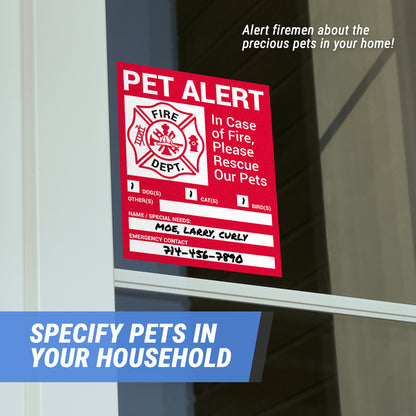 4 x 5in Stickers: In Case of Fire Please Rescue Our Pets Labels