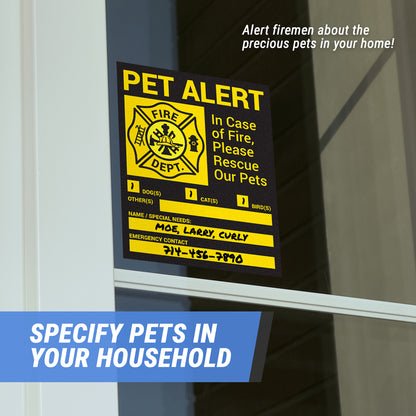 4 x 5in Stickers: In Case of Fire Please Rescue Our Pets Labels