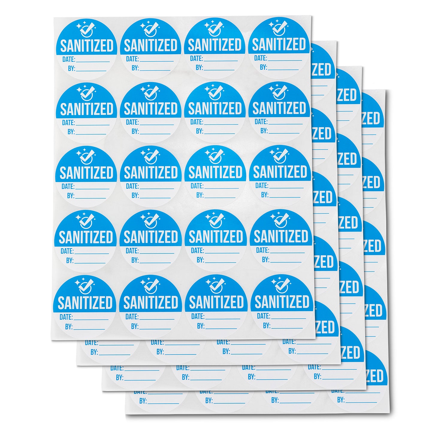 2in Stickers: Sanitized High-Level Disinfected Labels