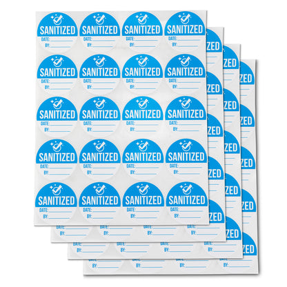 2in Stickers: Sanitized High-Level Disinfected Labels