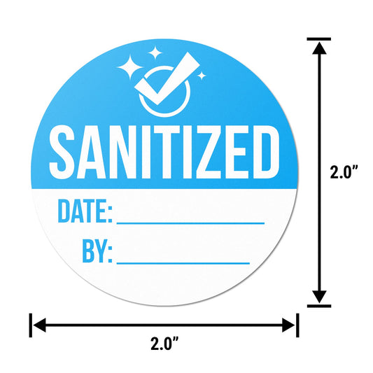 2in Stickers: Sanitized High-Level Disinfected Labels