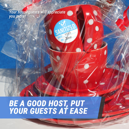 2in Stickers: Sanitized High-Level Disinfected Labels