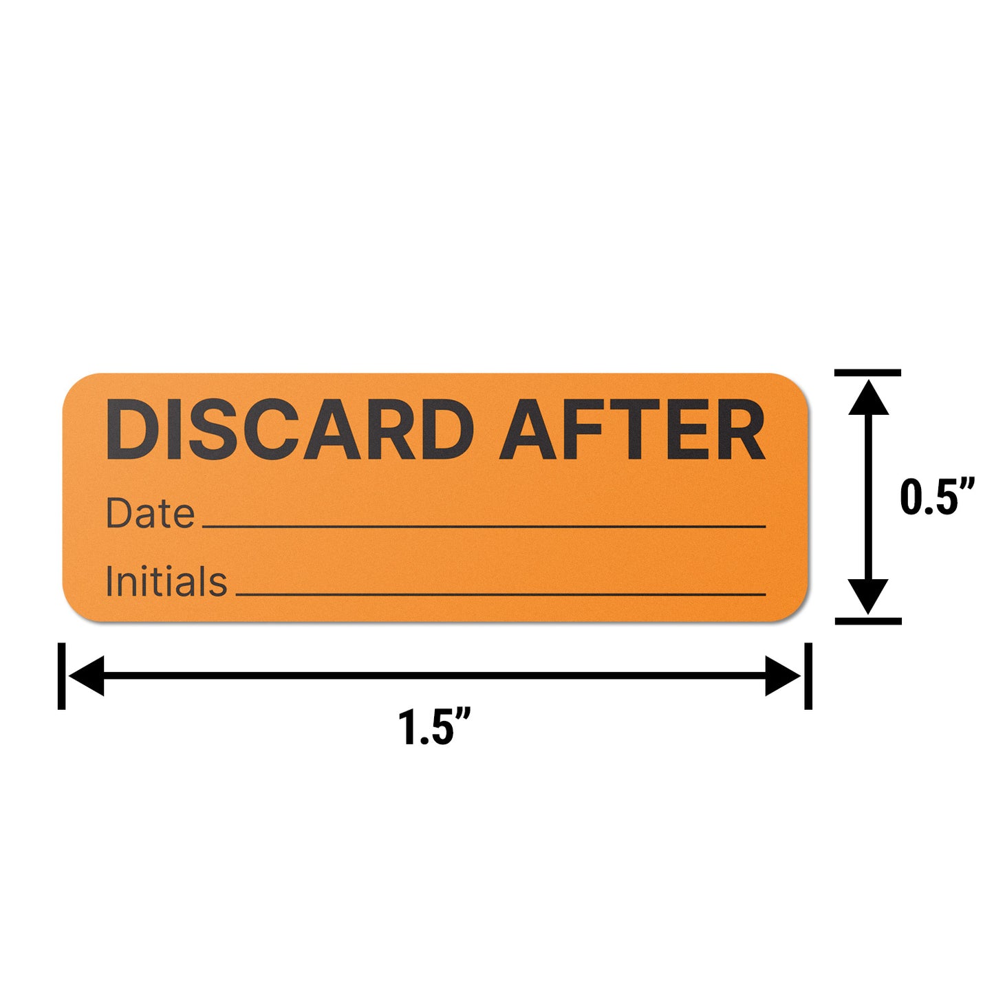 1.5 x 0.5in Stickers: Discard After Date & Initials Labels (300 pcs)