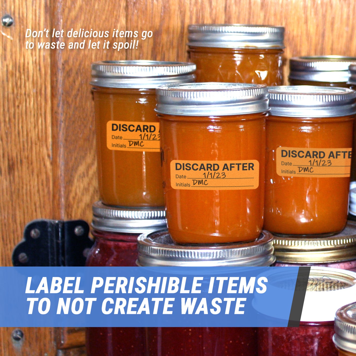 1.5 x 0.5in Stickers: Discard After Date & Initials Labels (300 pcs)