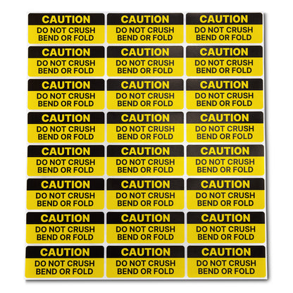2.5 x 1in Stickers: Do Not Crush or Bend or Fold Caution Labels