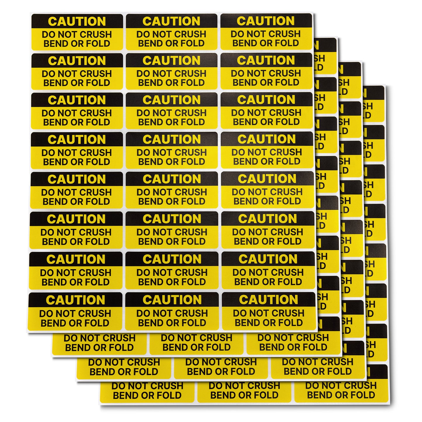 2.5 x 1in Stickers: Do Not Crush or Bend or Fold Caution Labels
