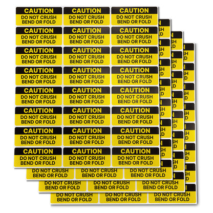 2.5 x 1in Stickers: Do Not Crush or Bend or Fold Caution Labels