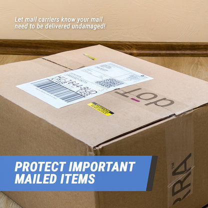 2.5 x 1in Stickers: Do Not Crush or Bend or Fold Caution Labels