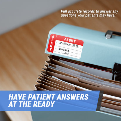 3.5 x 1.75in Stickers: Medical Alert Patient File Folder Labels