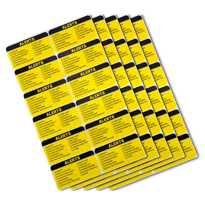 3.25 x 1.75in Stickers: Medical Alert Checklist Patient File Folder Labels